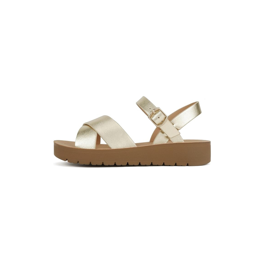 Modern Criss Cross Flatform Comfort Sandals