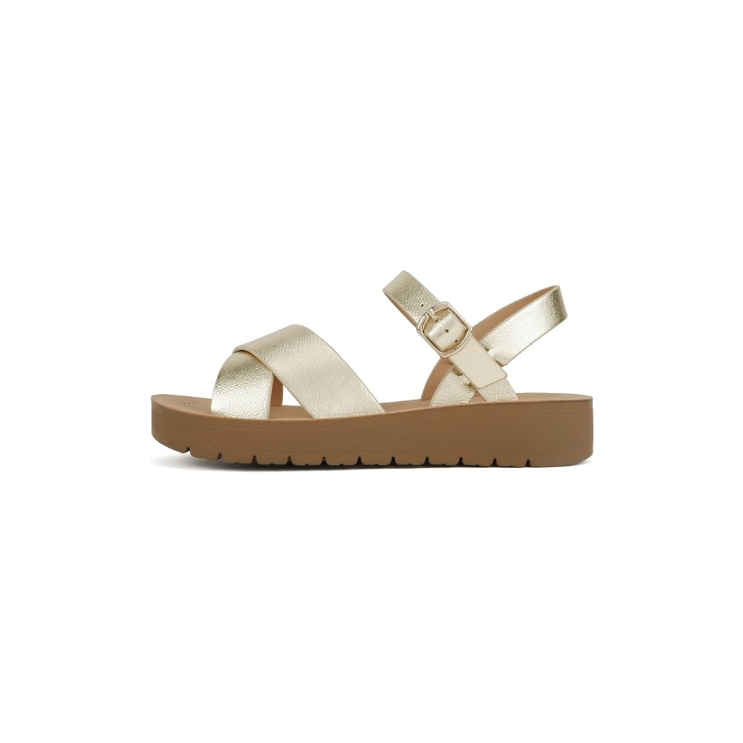 Modern Criss Cross Flatform Comfort Sandals