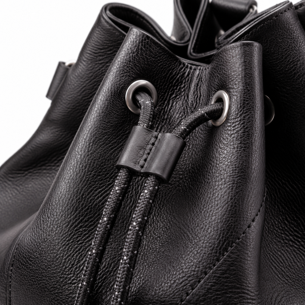 Close-up of high-quality leather texture.