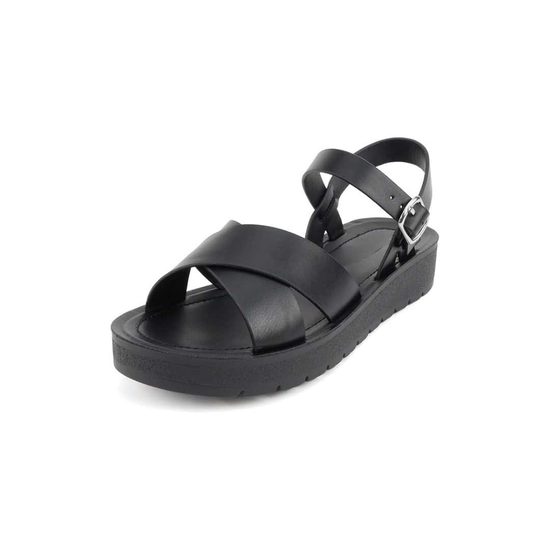 Stylish Criss Cross Flatform Strap Sandals