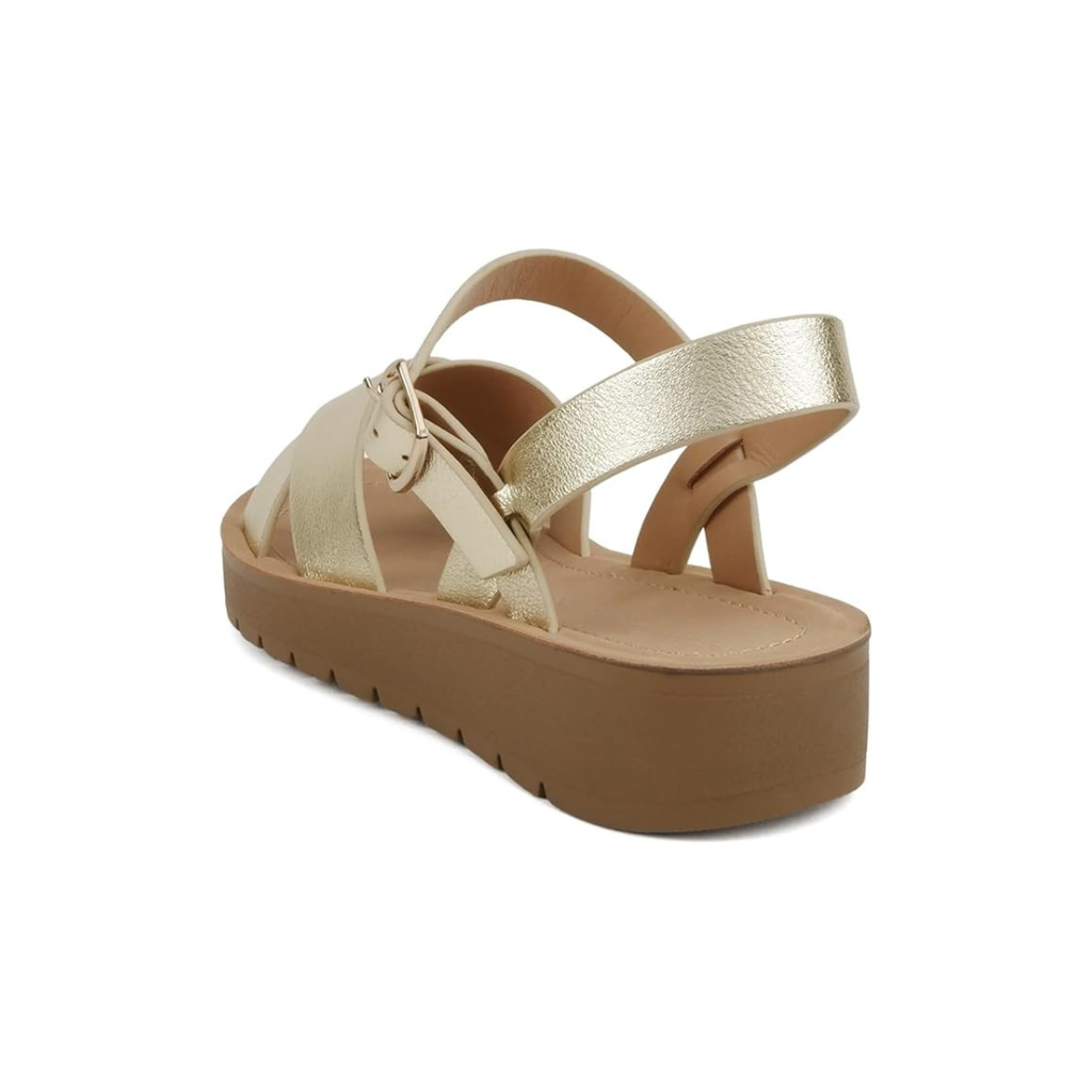 Modern Criss Cross Flatform Comfort Sandals