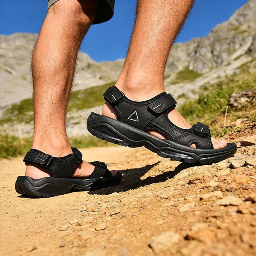 Durable Leather Athletic Hiking Support Sandals