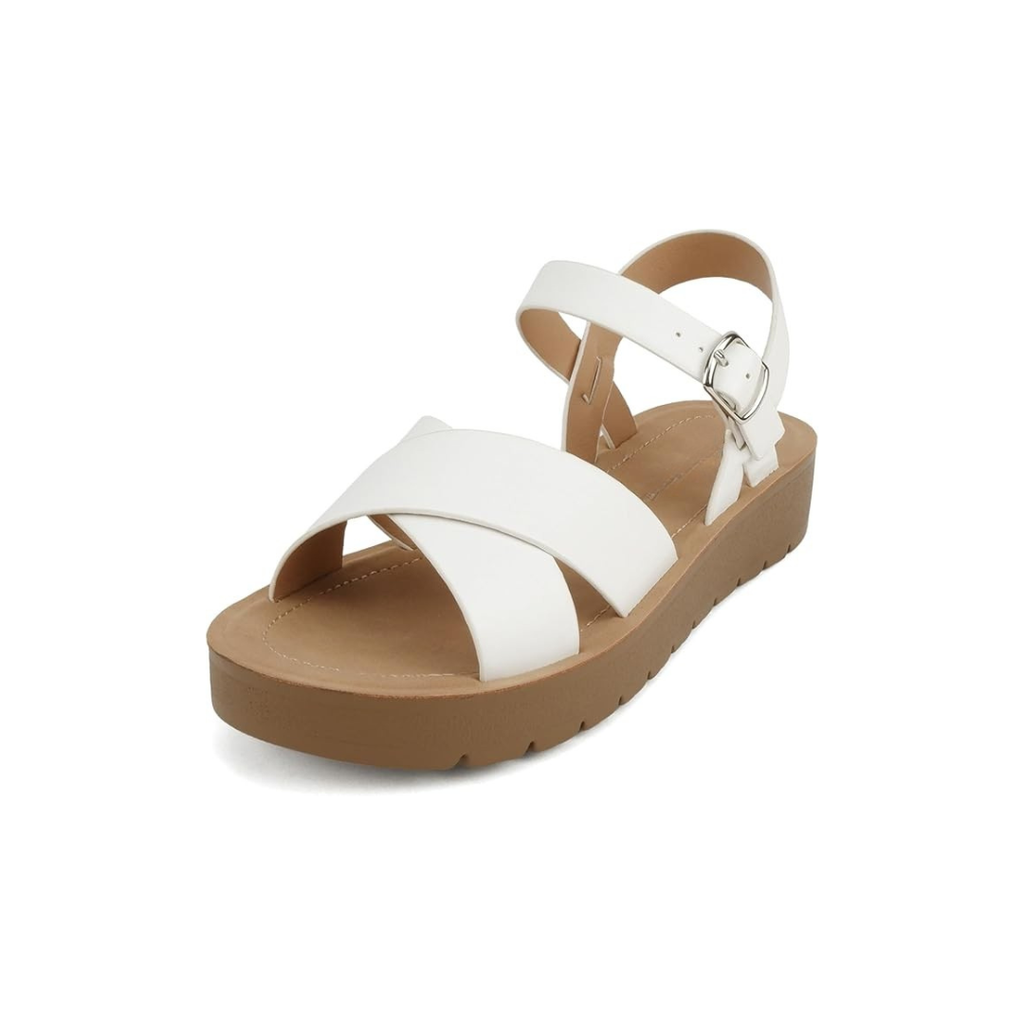 Elegant Criss Cross Platform Strap Sandals