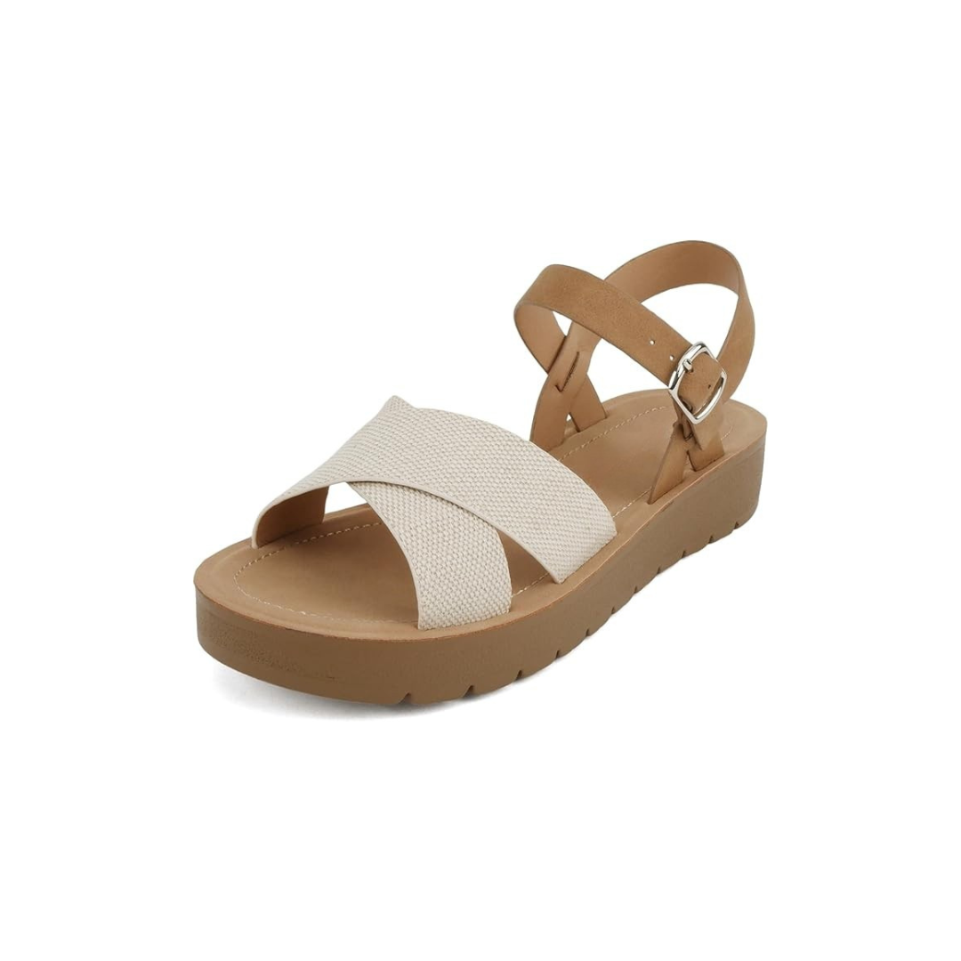 Modern Criss Cross Flatform Everyday Sandals