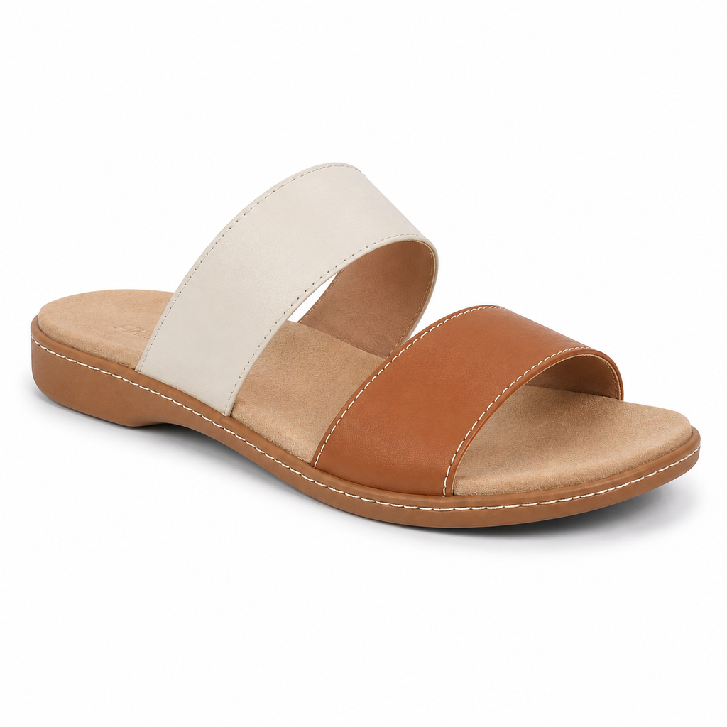 Close-up of boneroshop sandal's cushioned footbed