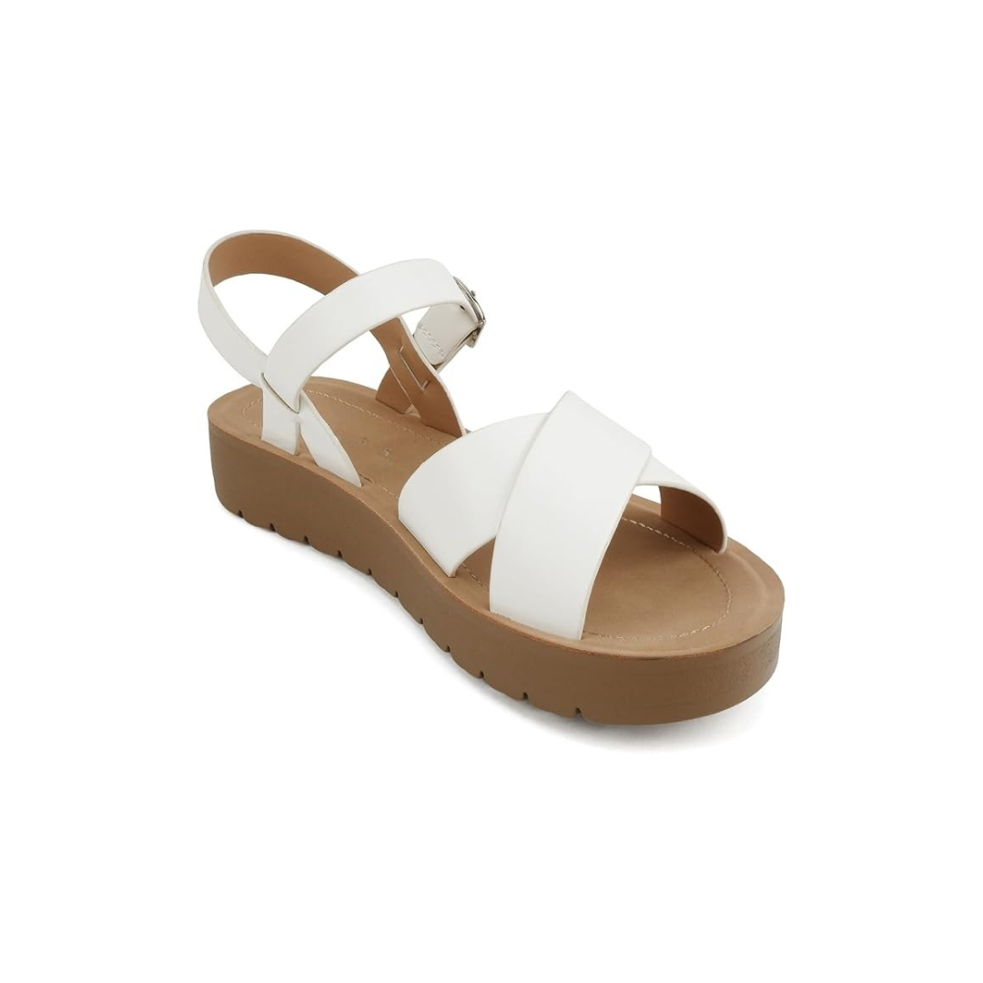 Elegant Criss Cross Platform Strap Sandals