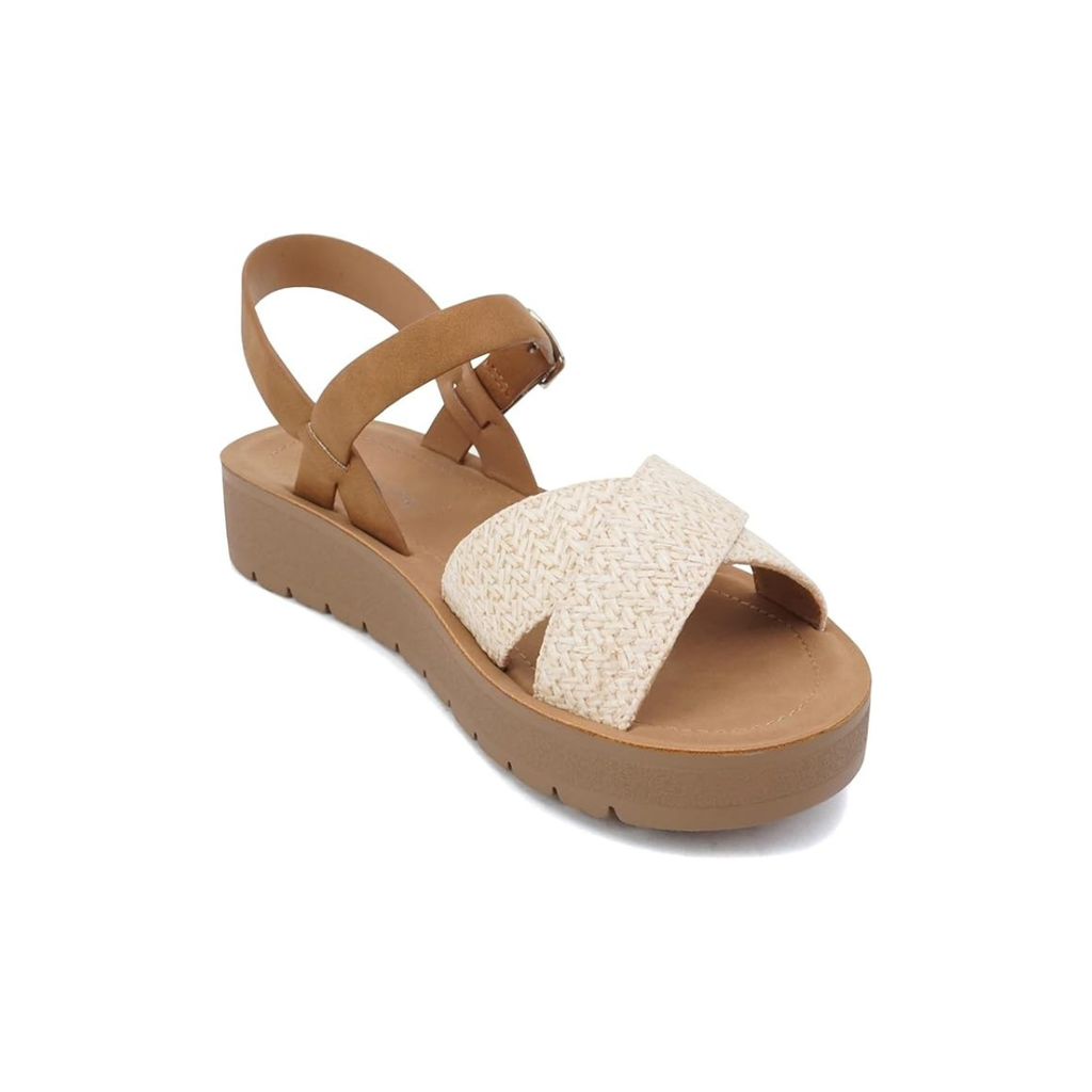 Fashionable Criss Cross Flatform Strap Sandals