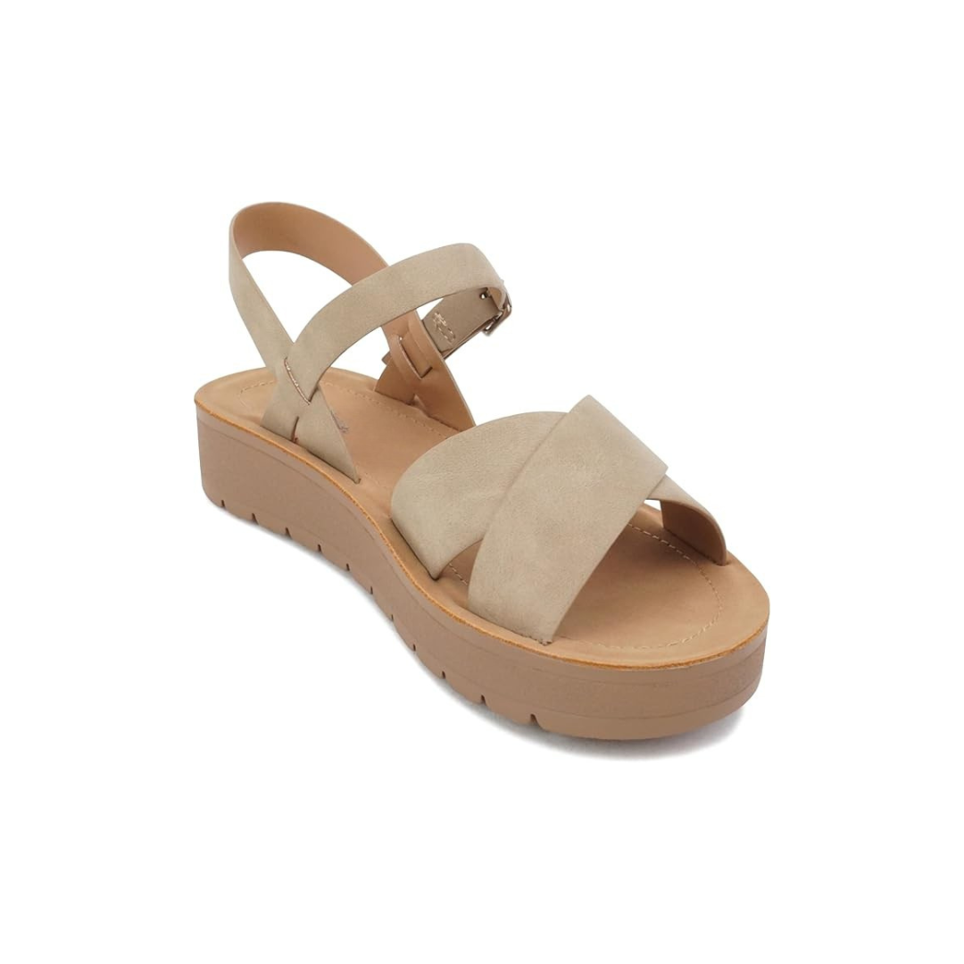 Trendy Flatform Criss Cross Strap Sandals