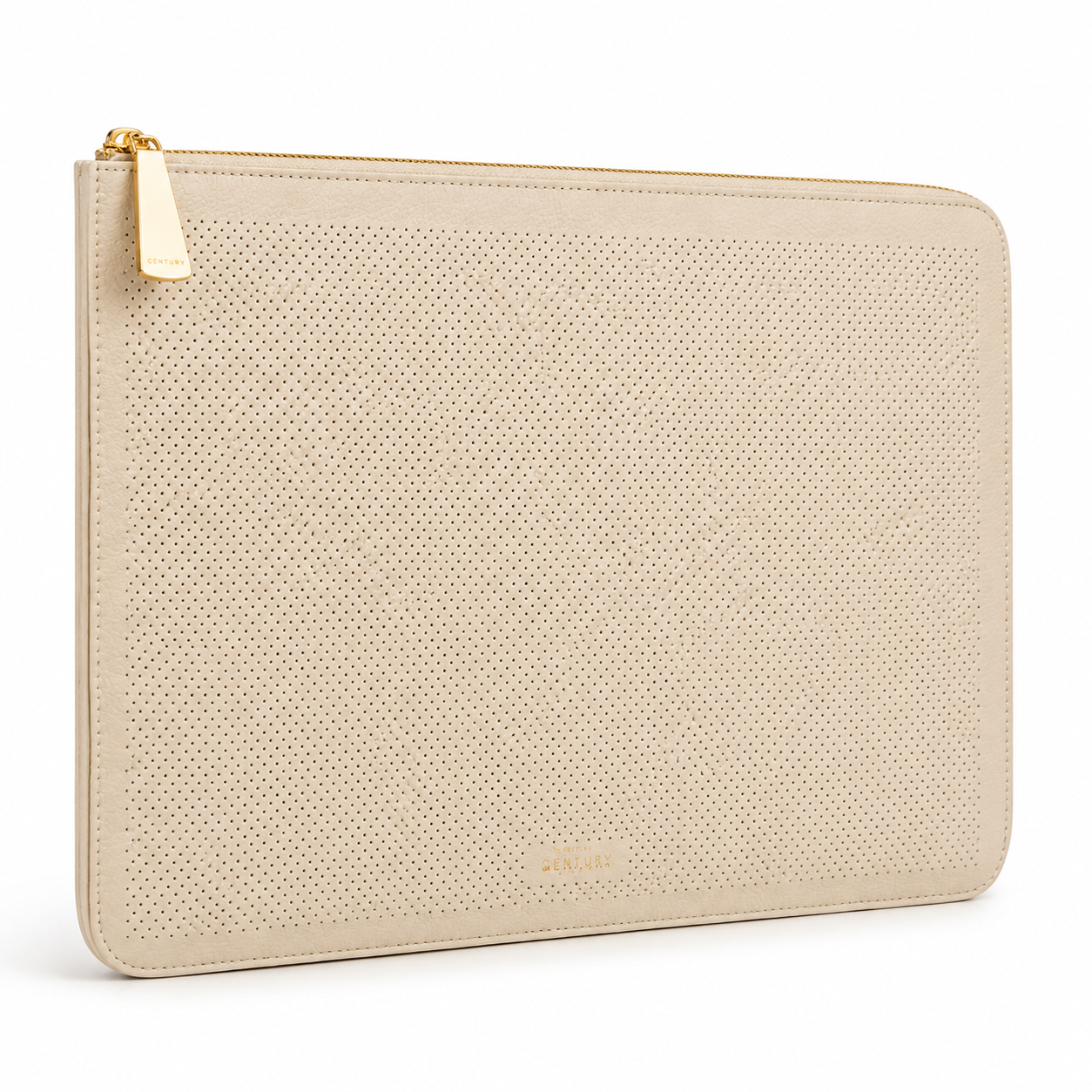 Close-up of the perforated leather texture.