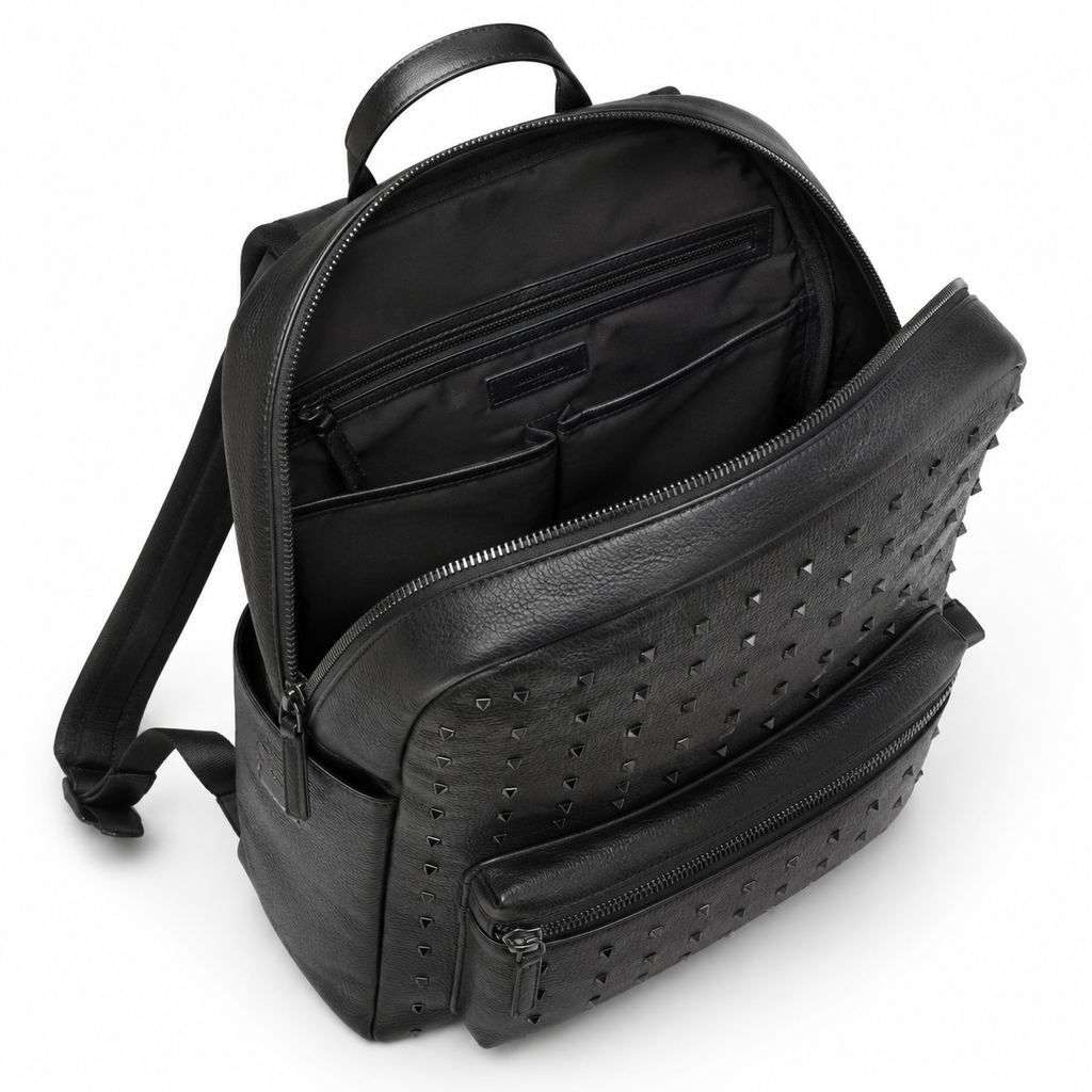 Interior view of the backpack showing compartments
