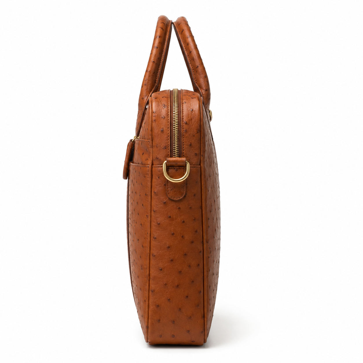 Close-up of the ostrich leather texture.