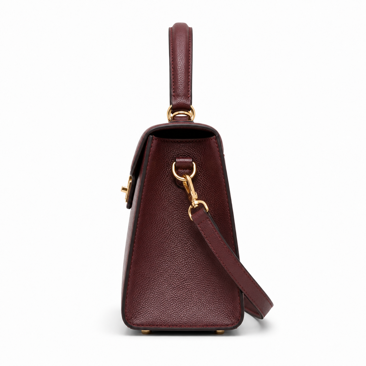 Interior view of handbag with spacious compartment.