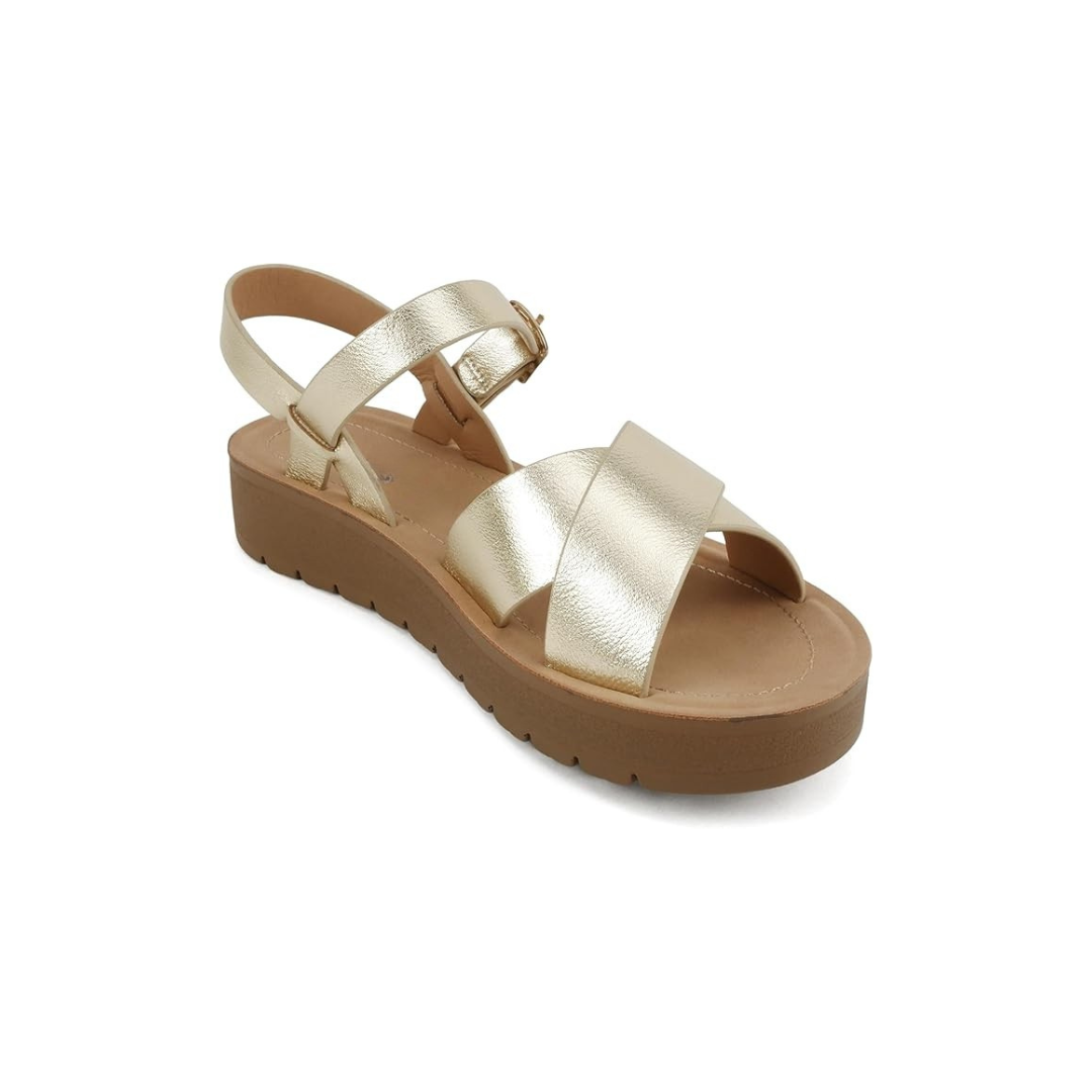 Modern Criss Cross Flatform Comfort Sandals