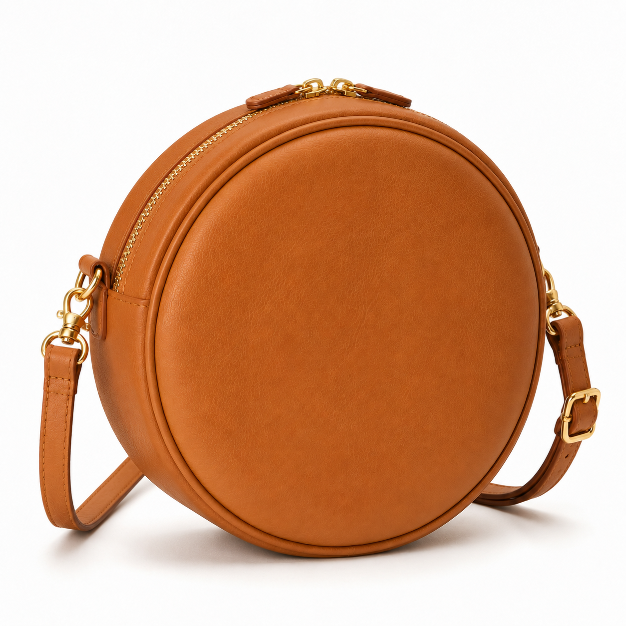 Close-up of tan faux leather texture