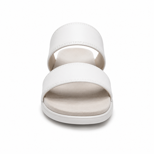 Top view of comfortable white sandals