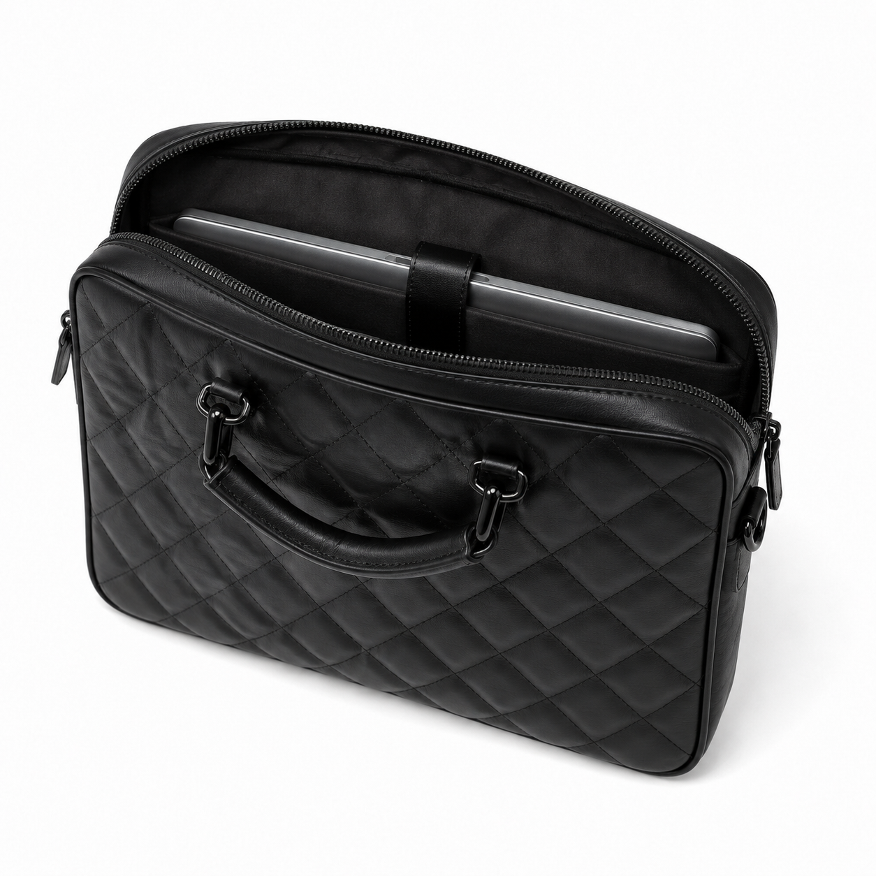 Close-up of quilted leather design