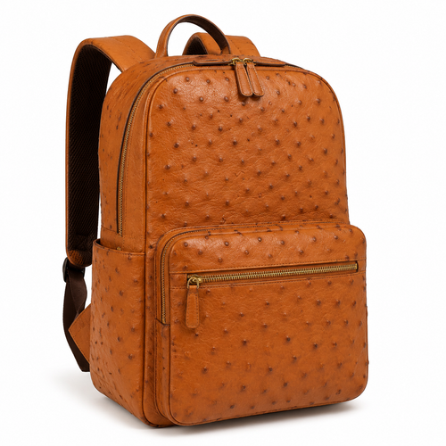 Detailed view of ostrich leather texture
