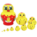 10-Piece Wooden Russian Matryoshka Nesting Doll Set – Cultural Décor & Gift