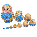 10-Piece Wooden Russian Matryoshka Nesting Doll Set – Cultural Décor & Gift