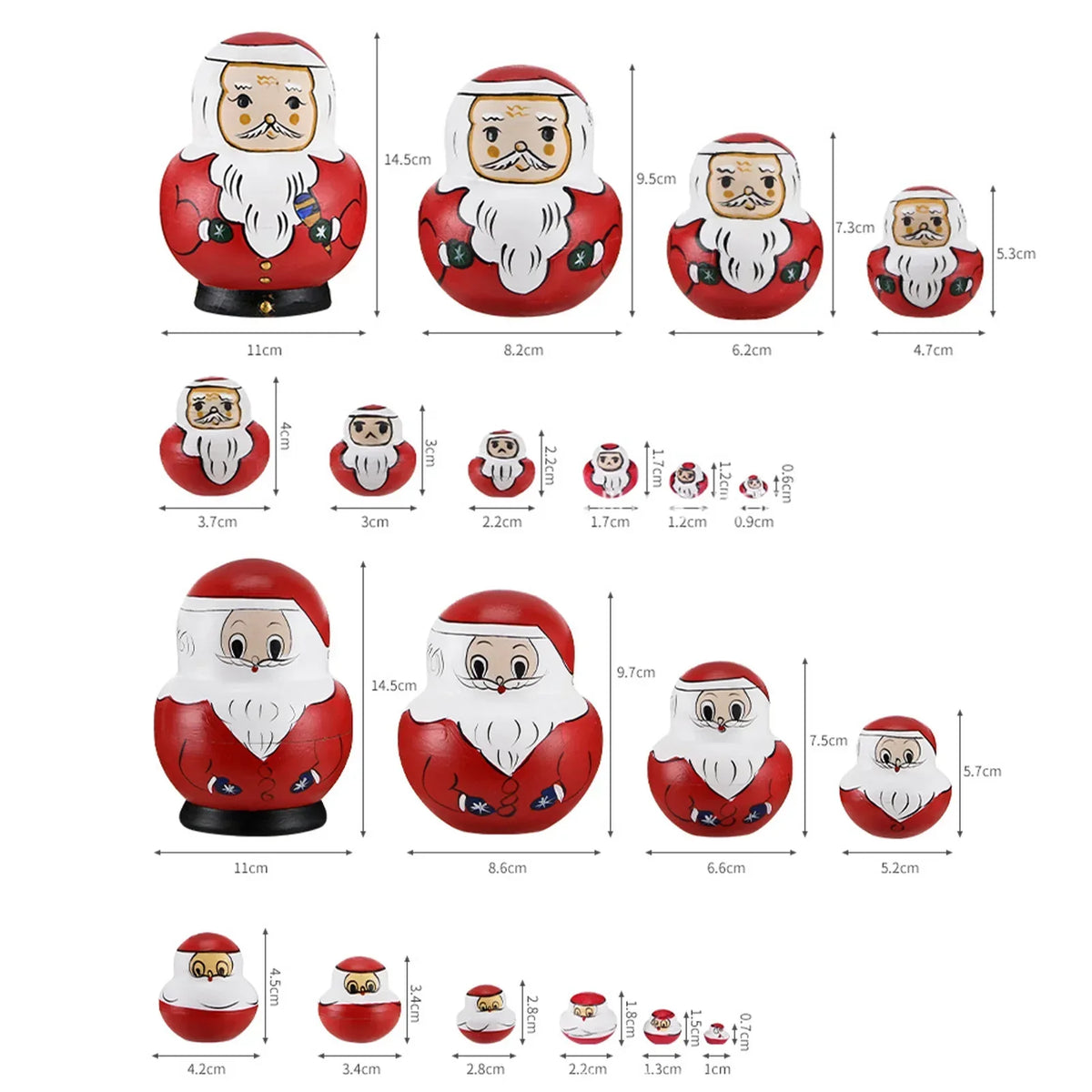 10-Piece Wooden Russian Matryoshka Nesting Doll Set – Cultural Décor & Gift