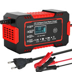 12V 6A Smart Car Battery Charger with Pulse Repair & LCD Display