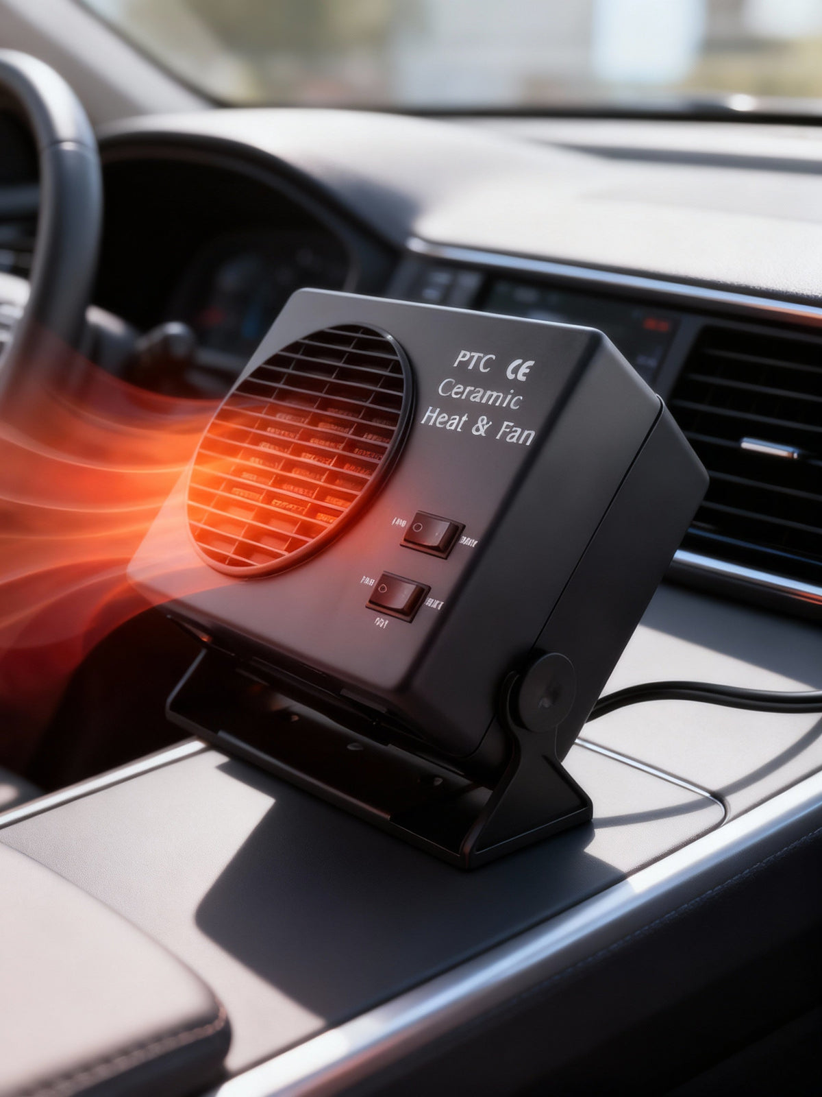 Boneroshop | 12V Ceramic Car Heater Fan | 150W-300W | Portable Defroster w/ Automatic Thermostat