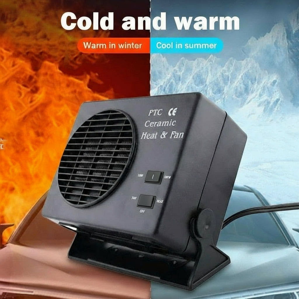 Boneroshop | 12V Ceramic Car Heater Fan | 150W-300W | Portable Defroster w/ Automatic Thermostat