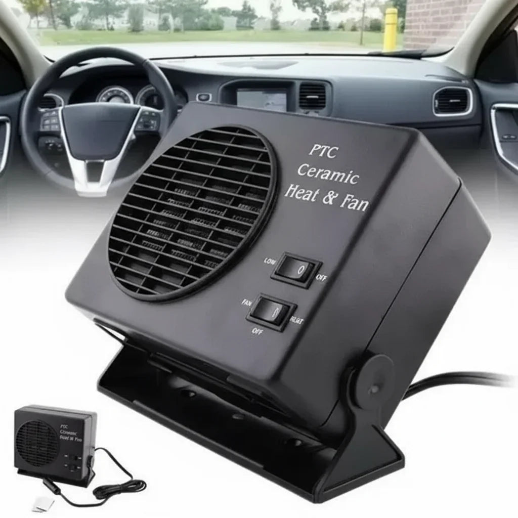 Boneroshop | 12V Ceramic Car Heater Fan | 150W-300W | Portable Defroster w/ Automatic Thermostat
