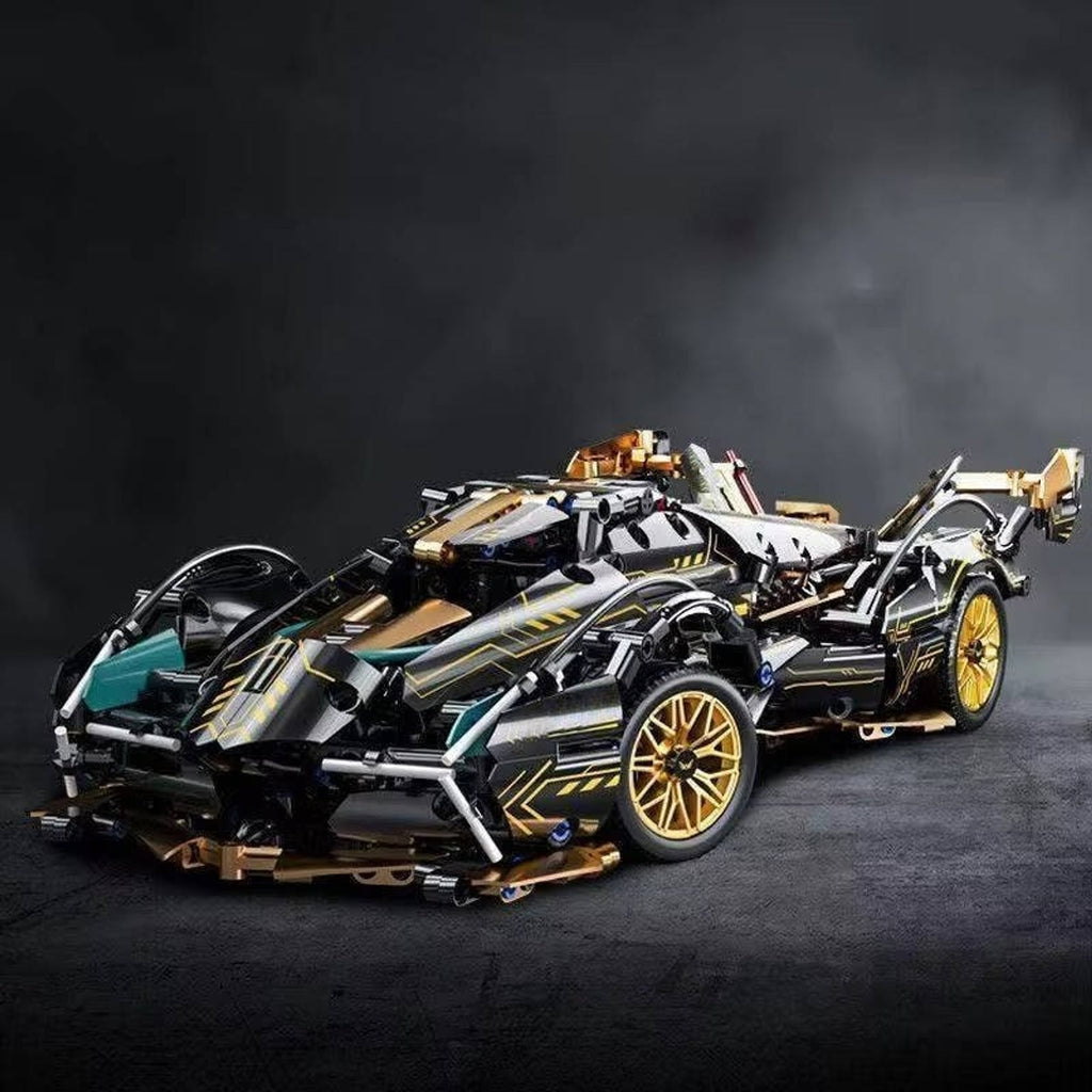 1690-Piece V12 Model Car Building Block Set with Working Steering and Suspension