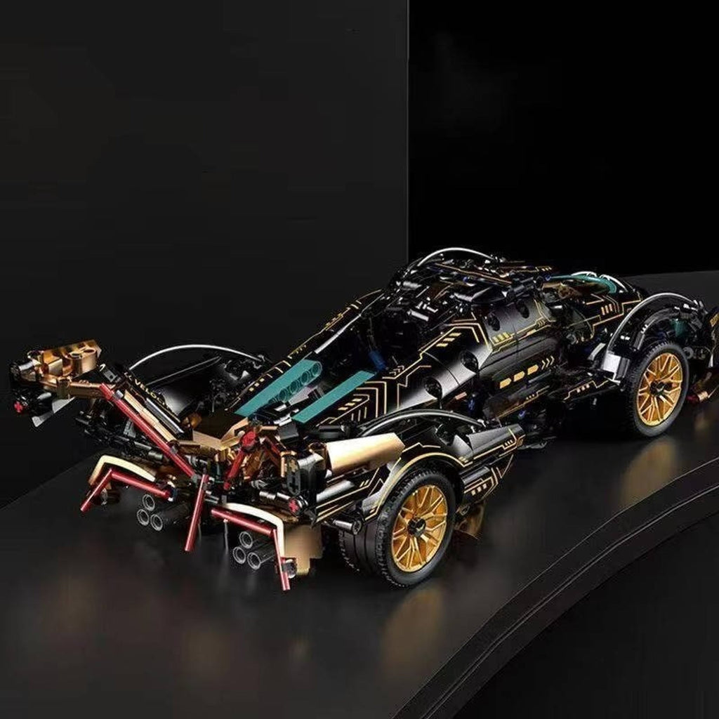 1690-Piece V12 Model Car Building Block Set with Working Steering and Suspension