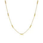 16k Dainty Triple Bead Accent Necklace