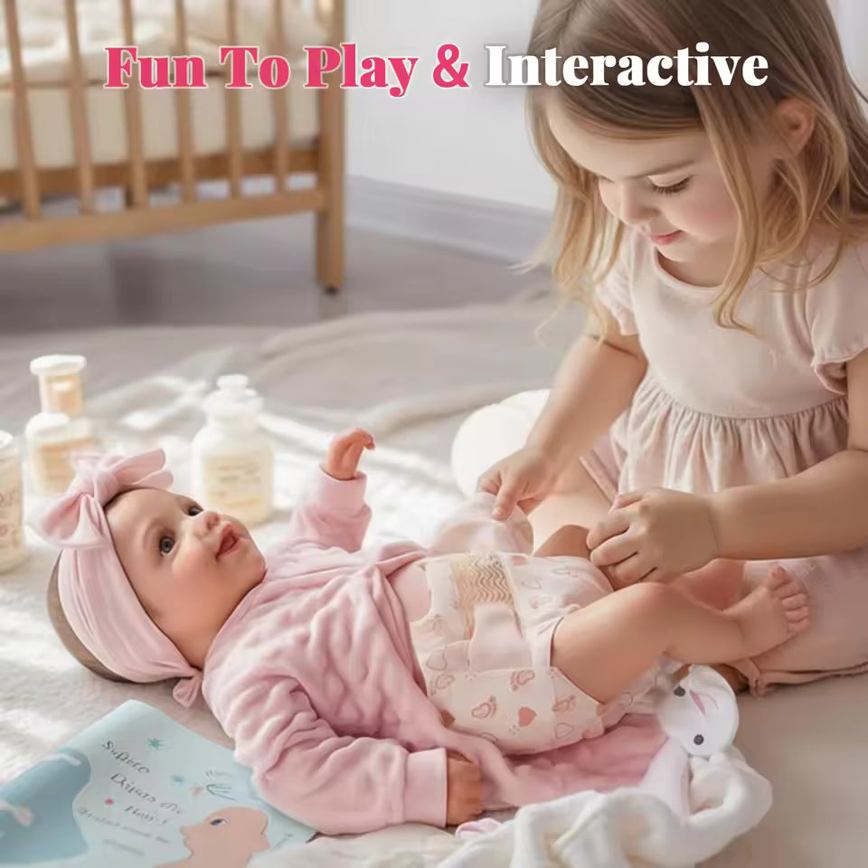 Reborn Baby Doll, 17-Inch – Realistic Soft Vinyl, Poseable, Smiling Newborn with Accessories