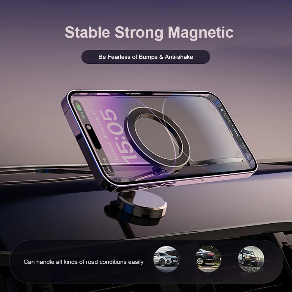 182° Foldable Magnetic Car Phone Holder – Adjustable & Secure Mount for All Smartphones