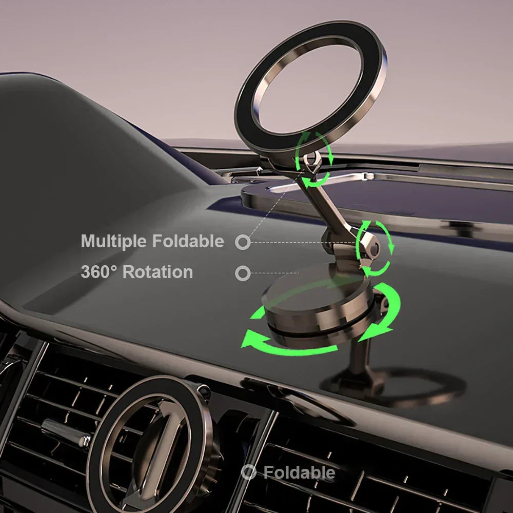 182° Foldable Magnetic Car Phone Holder – Adjustable & Secure Mount for All Smartphones