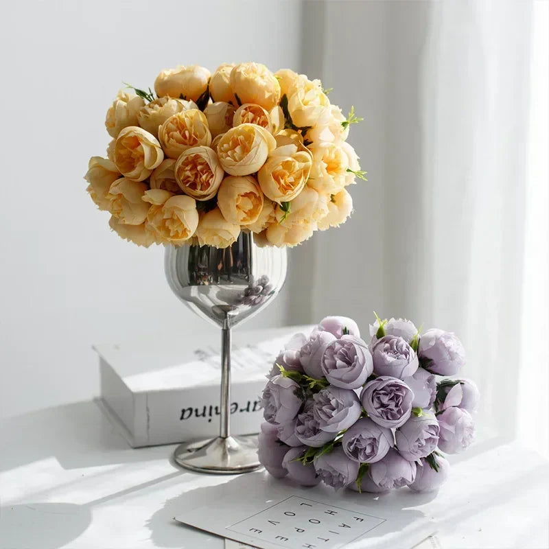 27 Realistic Silk Peony Blooms in Soft, Romantic Shades