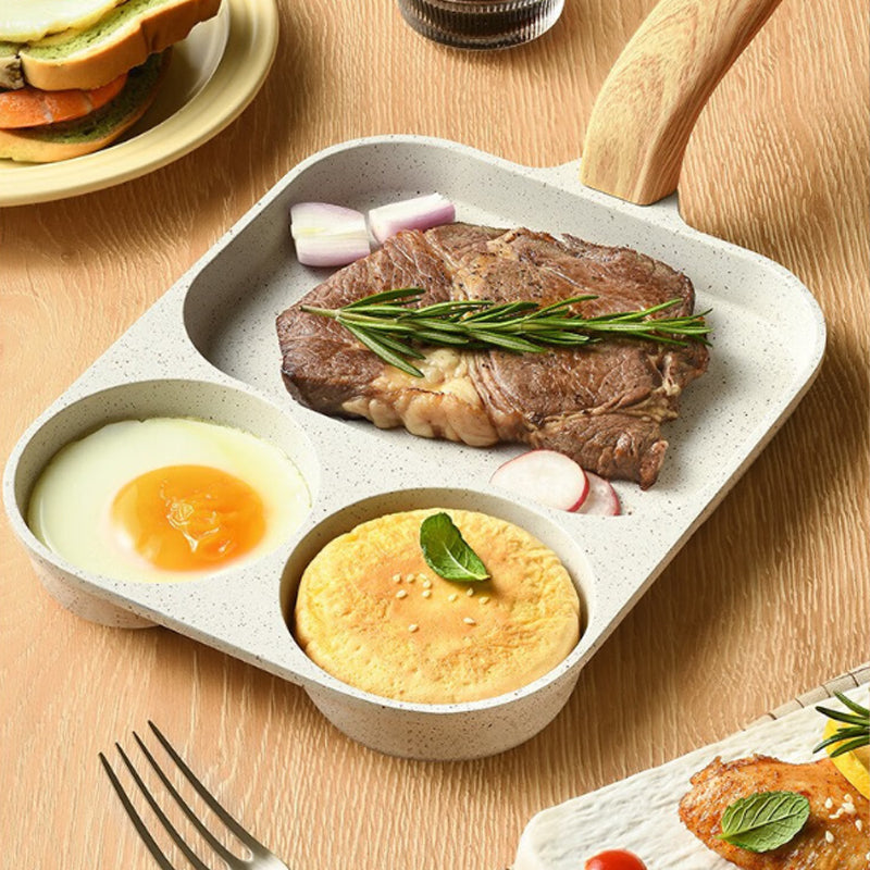 3-in-1 divided non-stick frying pan