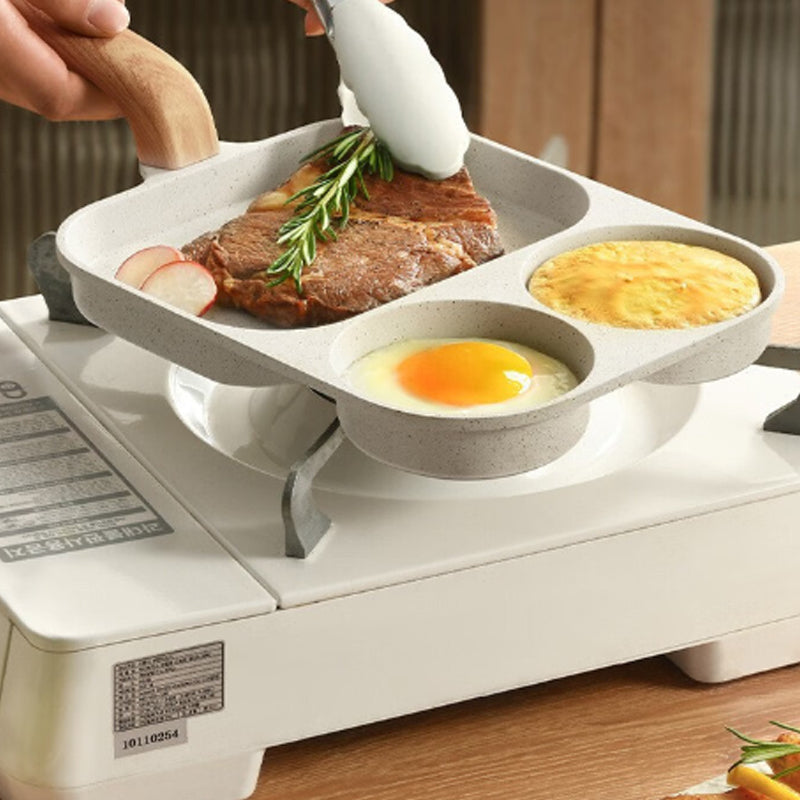 3-in-1 divided non-stick frying pan