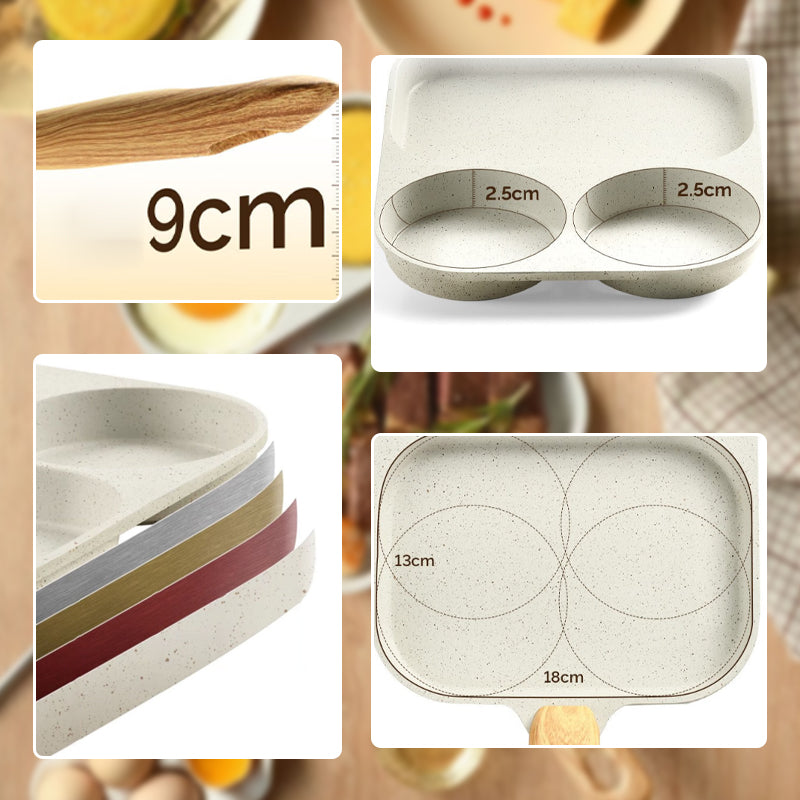 3-in-1 divided non-stick frying pan