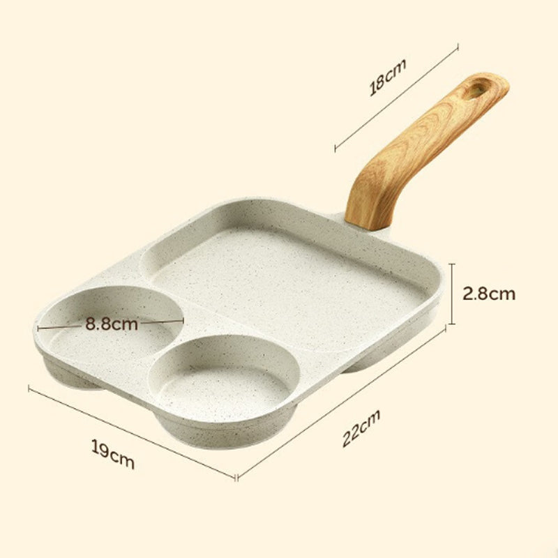 3-in-1 divided non-stick frying pan