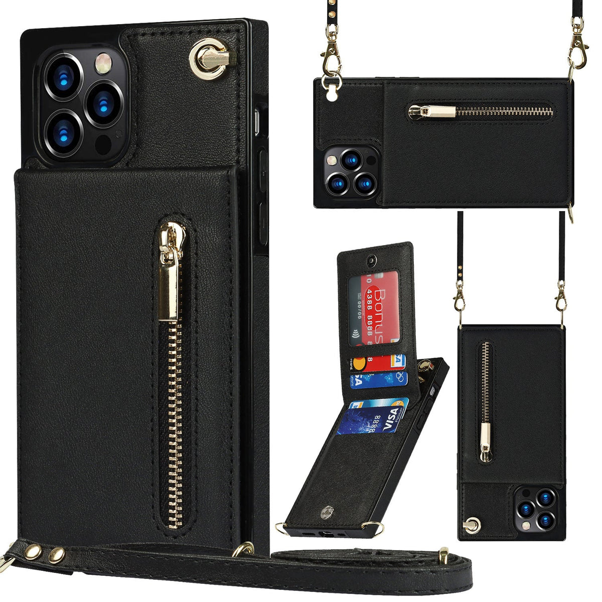 3-in-1 Phone Case with Card and Coin Pocket Crossbody Bag