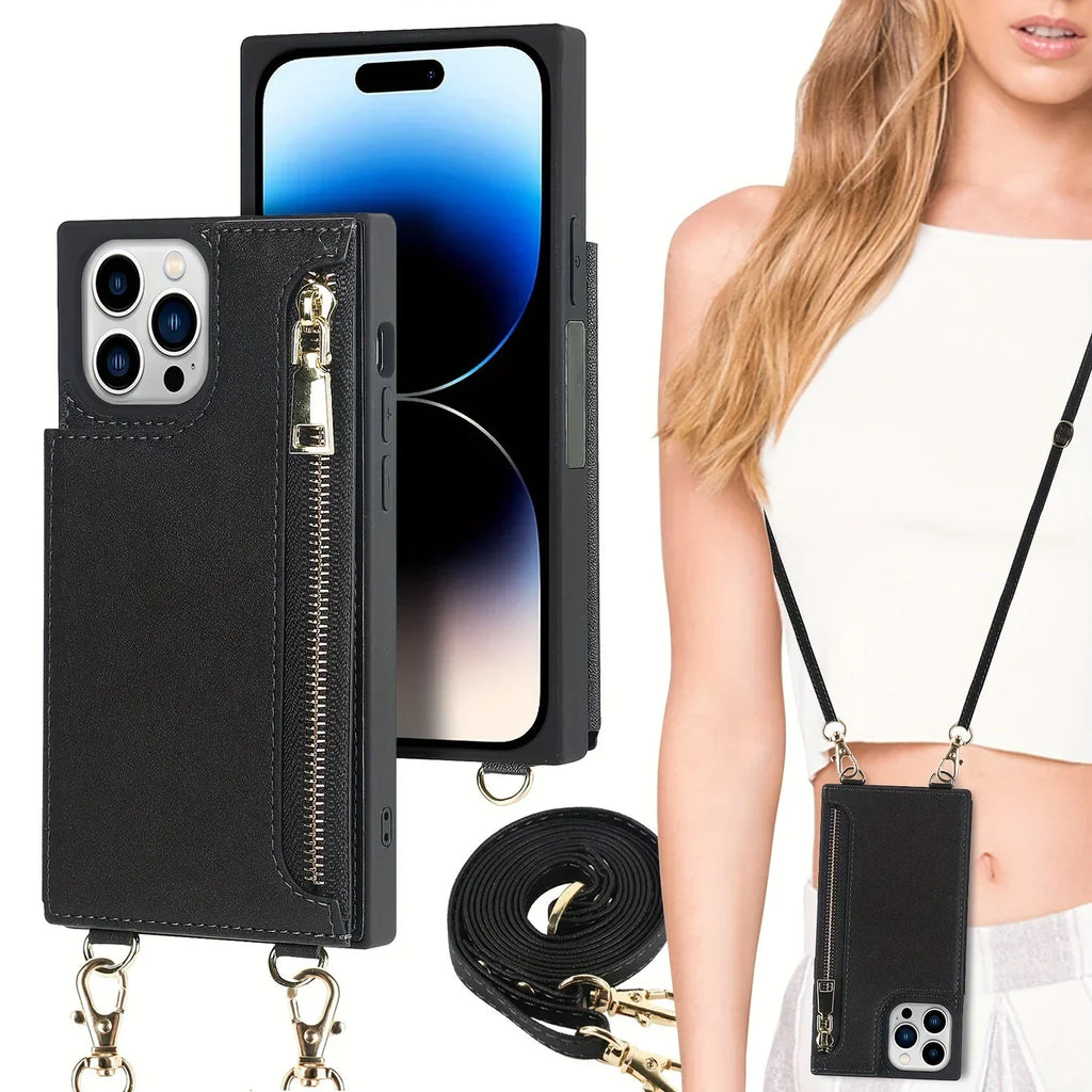 3-in-1 Phone Case with Card and Coin Pocket Crossbody Bag