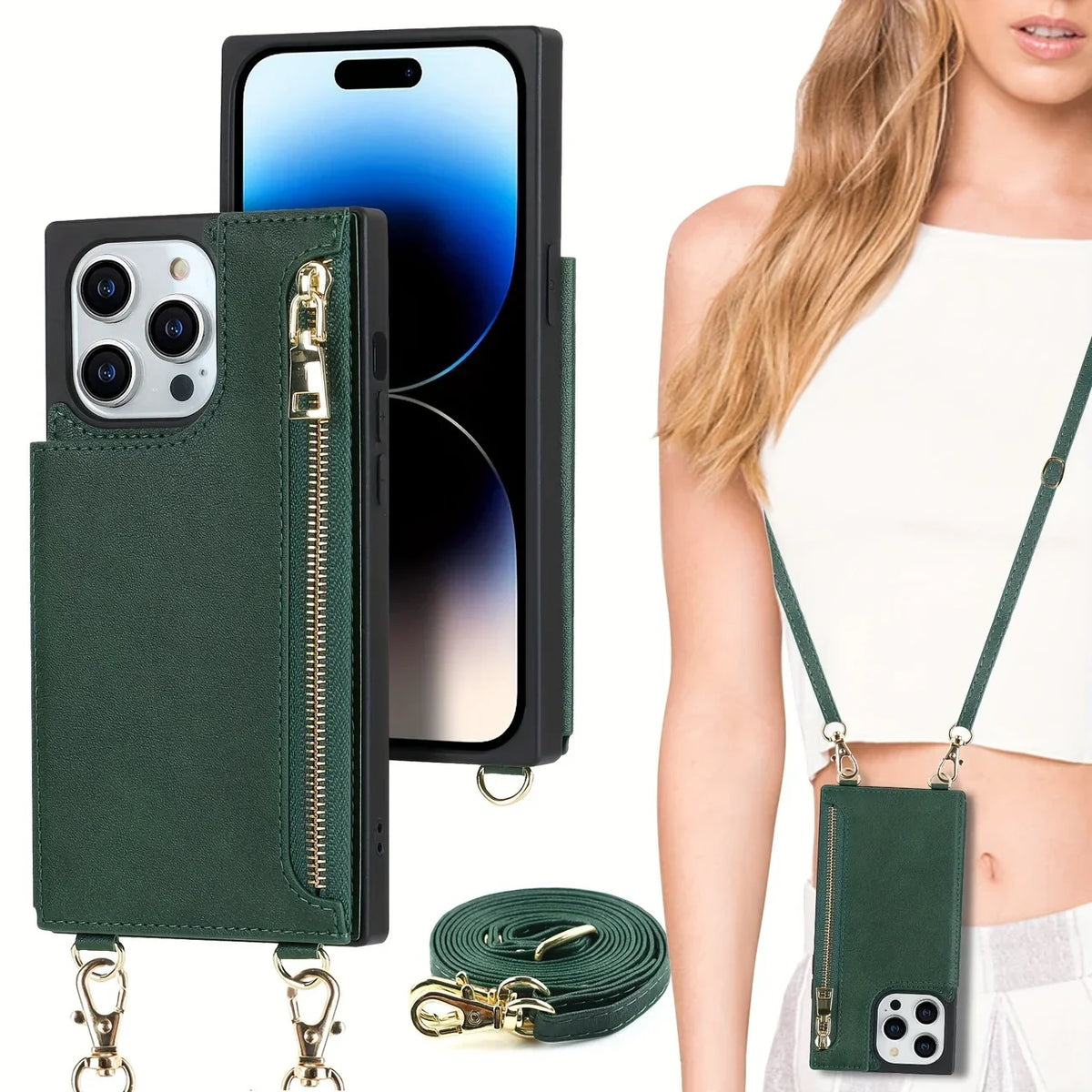 3-in-1 Phone Case with Card and Coin Pocket Crossbody Bag