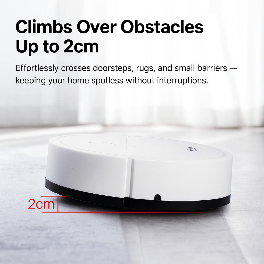 3-in-1 Robot Vacuum Cleaner – Powerful Suction, Smart Navigation & Ideal for Pet Owners