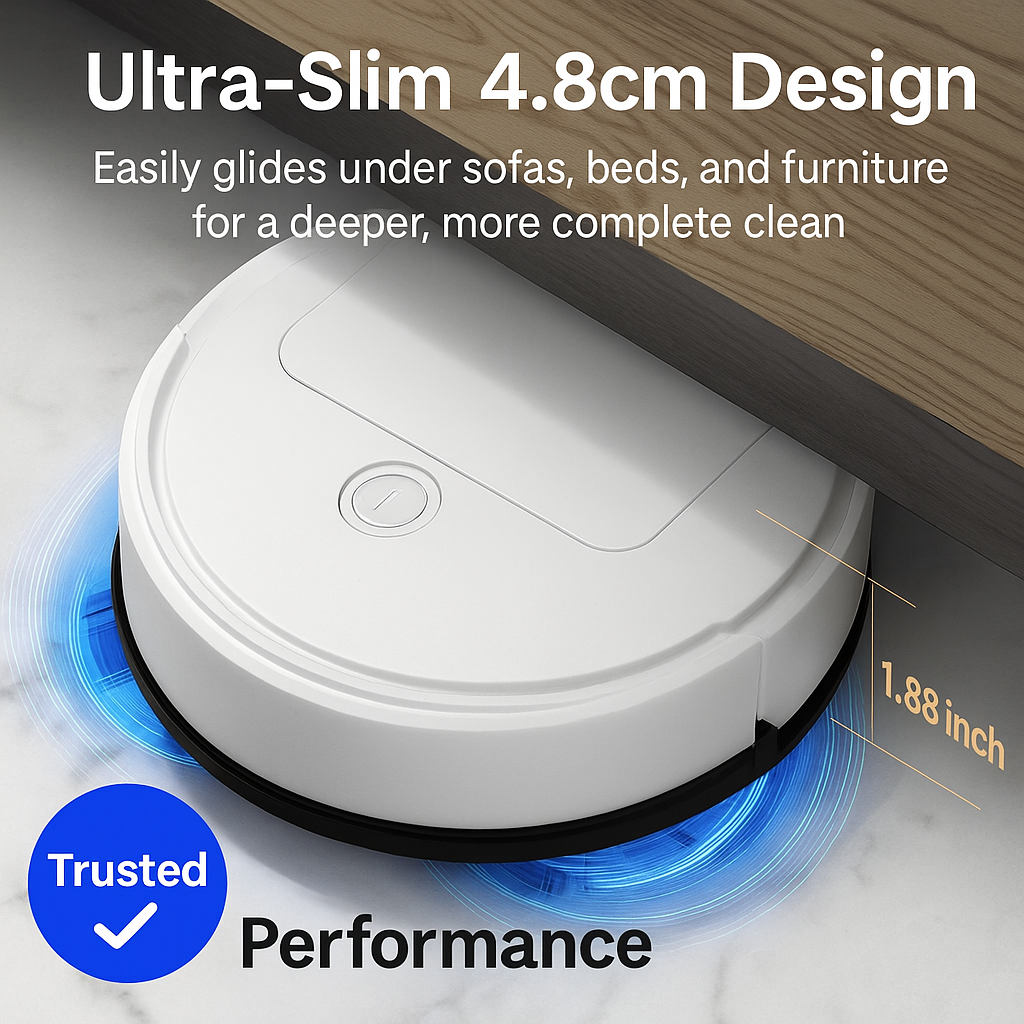3-in-1 Robot Vacuum Cleaner – Powerful Suction, Smart Navigation & Ideal for Pet Owners