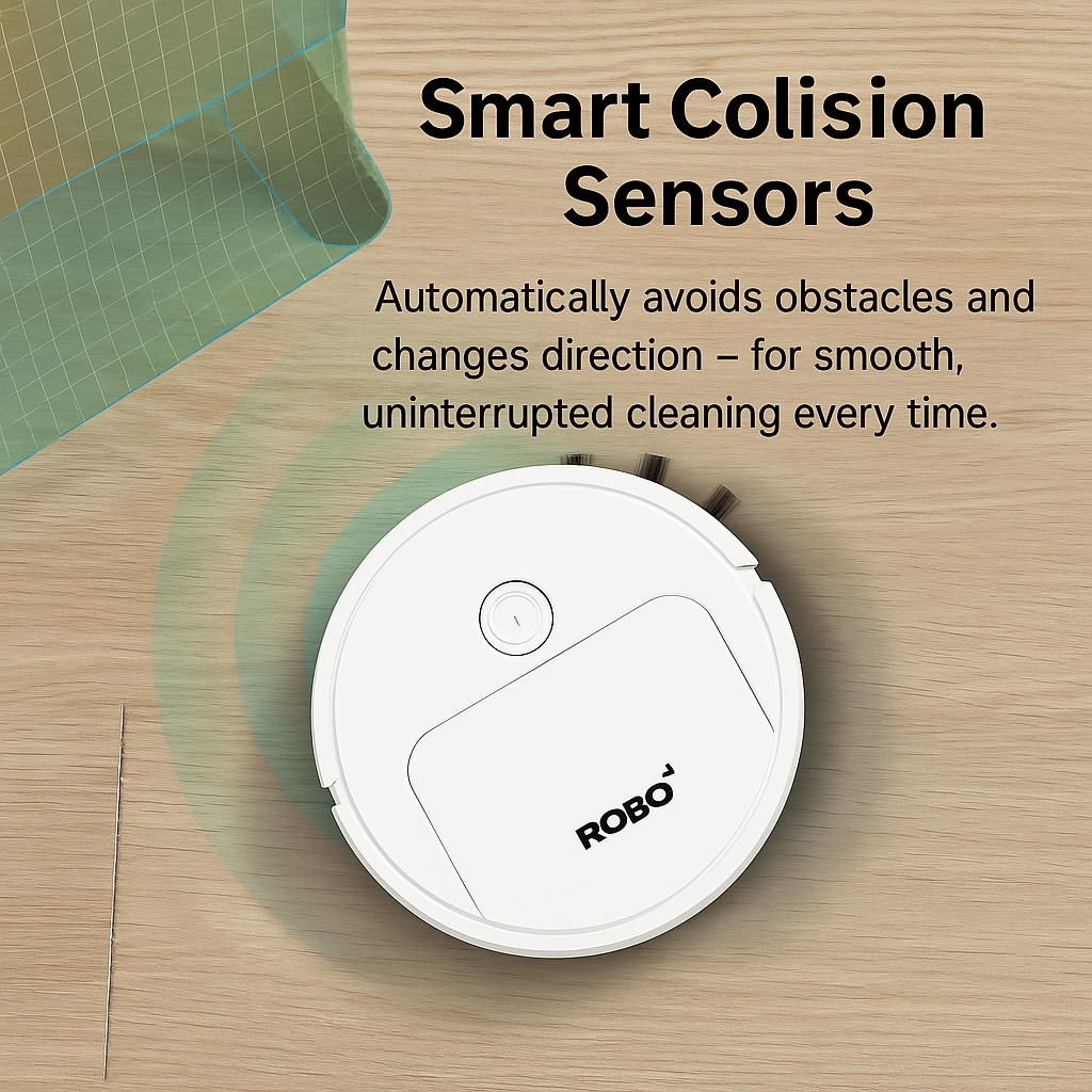 3-in-1 Robot Vacuum Cleaner – Powerful Suction, Smart Navigation & Ideal for Pet Owners