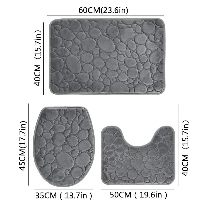 3-Piece Bathroom Mat Set with Non-Slip Comfort