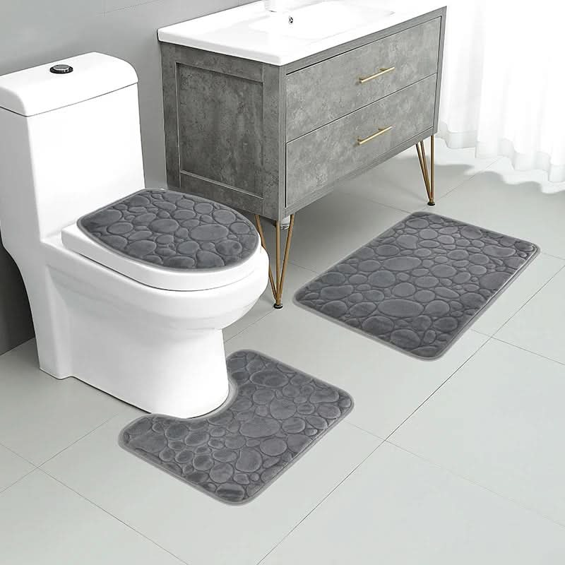 3-Piece Bathroom Mat Set with Non-Slip Comfort
