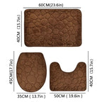 3-Piece Bathroom Mat Set with Non-Slip Comfort
