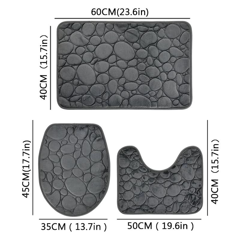 3-Piece Bathroom Mat Set with Non-Slip Comfort