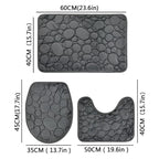 3-Piece Bathroom Mat Set with Non-Slip Comfort